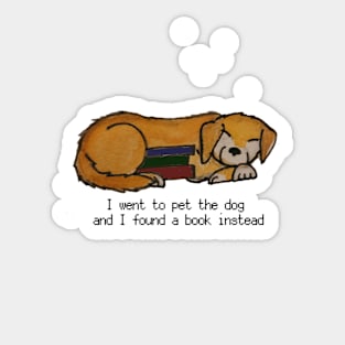 Dog and Books Sticker